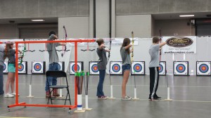 Rachel finishing a round.  She’s in the center with the bun. 