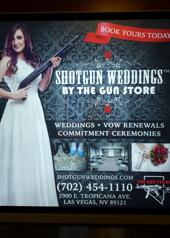 How you know you’re in Vegas - this was in the airport.  The airport has a gun store?!?!