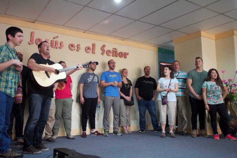 Our team singing to the kids and families in Corinto  - we sang “How Great is Our God”