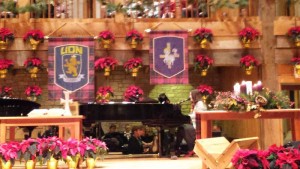 Yep, I’m in there somewhere with all those poinsettias!