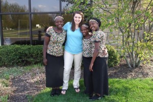 With Harriett, Javura, and Millie from the Ugandan Children’s Choir