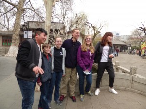 Some of the people who stopped and asked for a picture with the American family