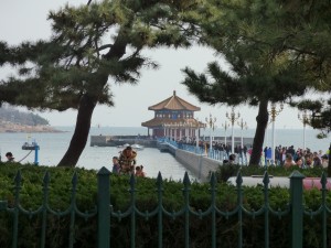 The pagoda and pier in the harbor at Qingdao, Noah’s home city