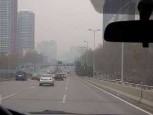 We continue to have insane smog - this is on the freeway with my camera automatically compensating - we all have sore throats all the time