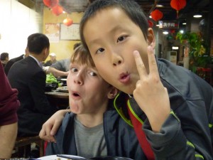 Brothers at dinner