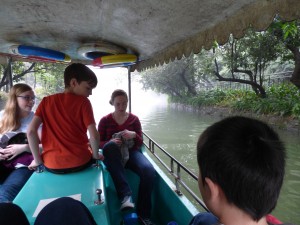 Noah and Rachel figuring out double pedaling technique on the paddle boats