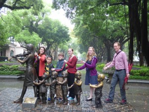 Doing another statue on Shamian Island - apparently Nathan is falling behind