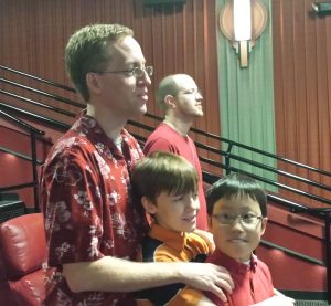 Nathan and the boys in worship on Father’s Day