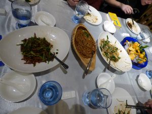 Our first dinner together.